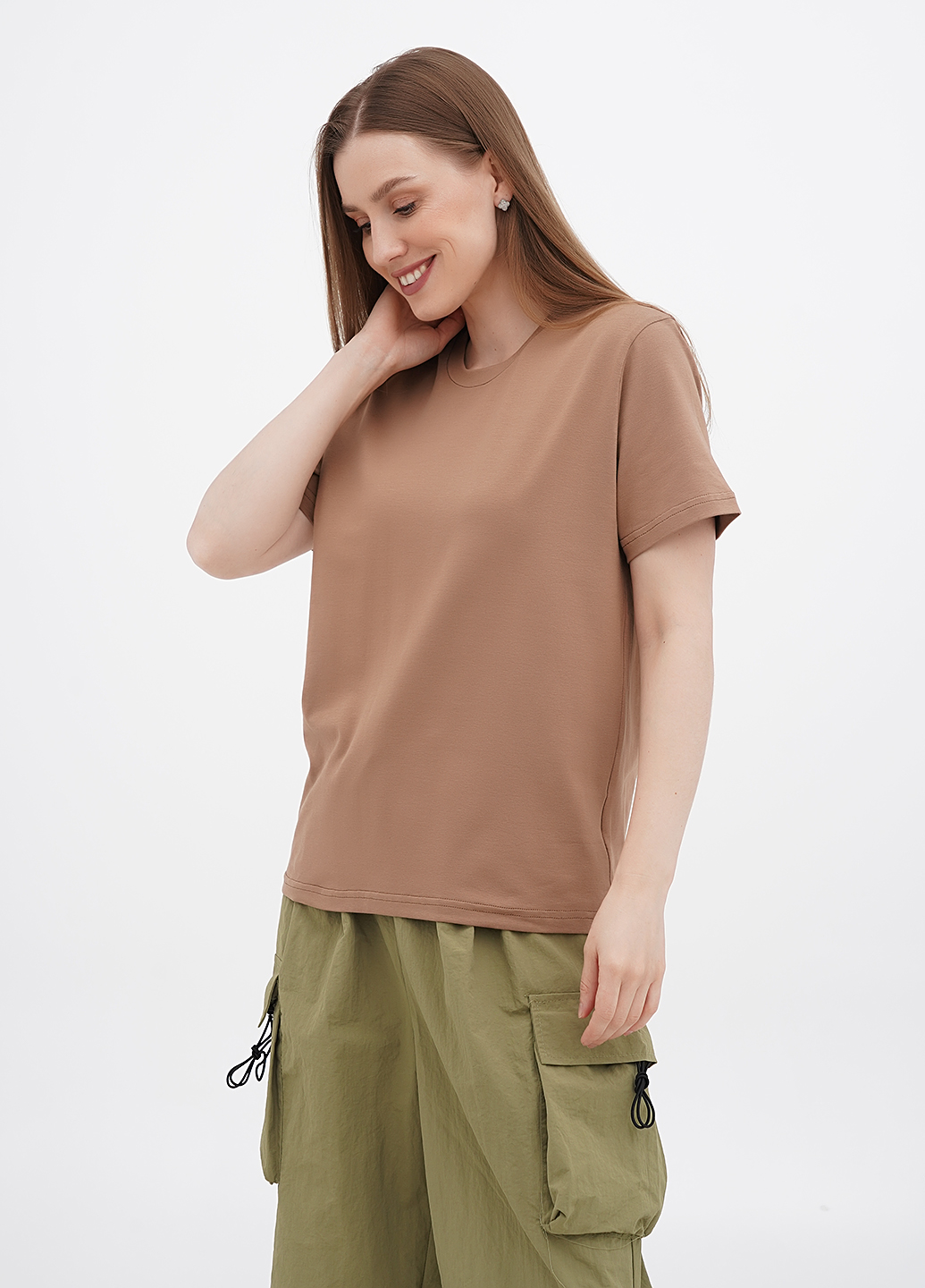 

женские коричневые футболки Equilibri fs t-shirt base, Коричневый
