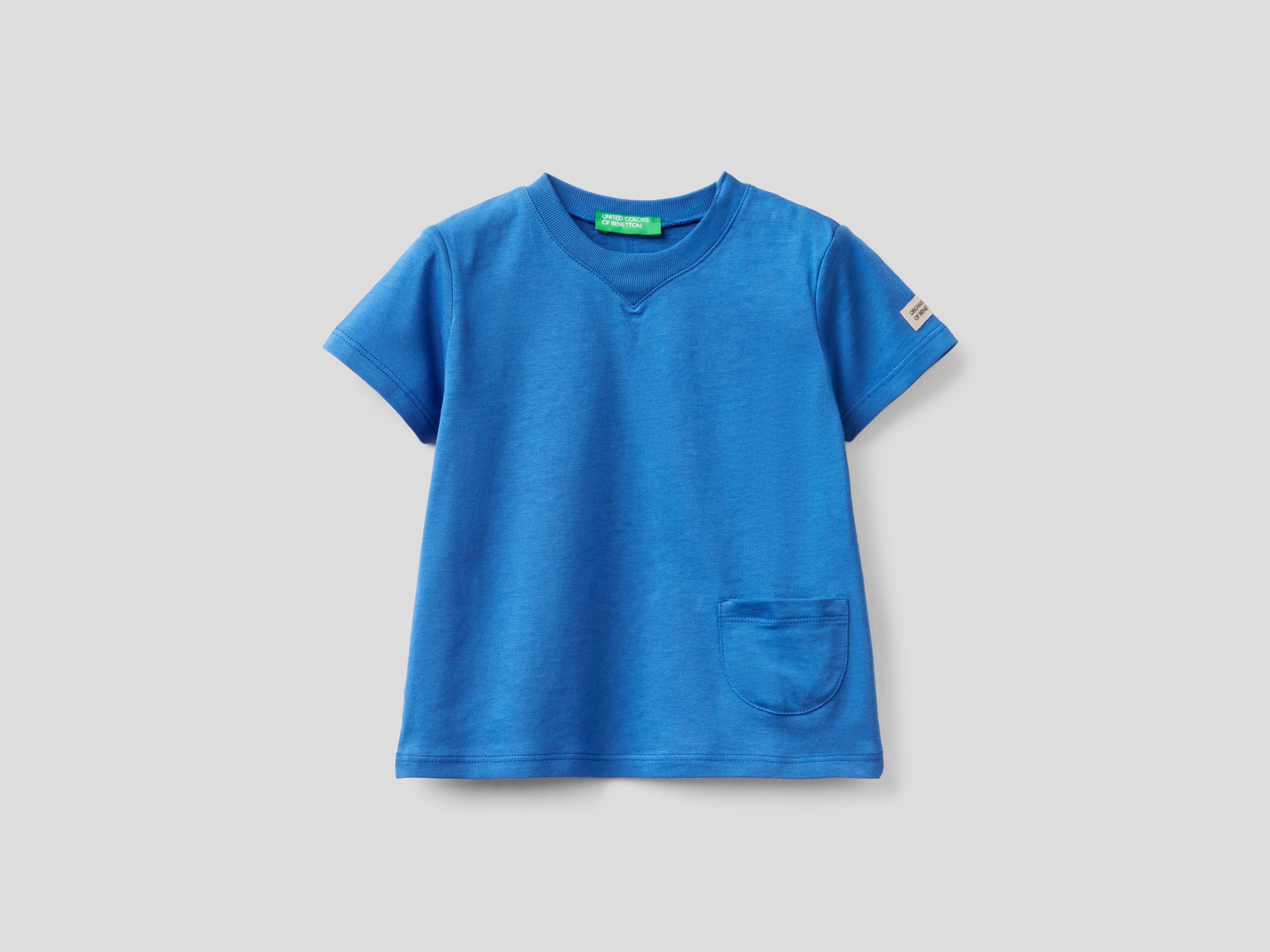 

детские голубые футболки Benetton для мальчиков 3i1xg100m.p 2-3г, Голубой