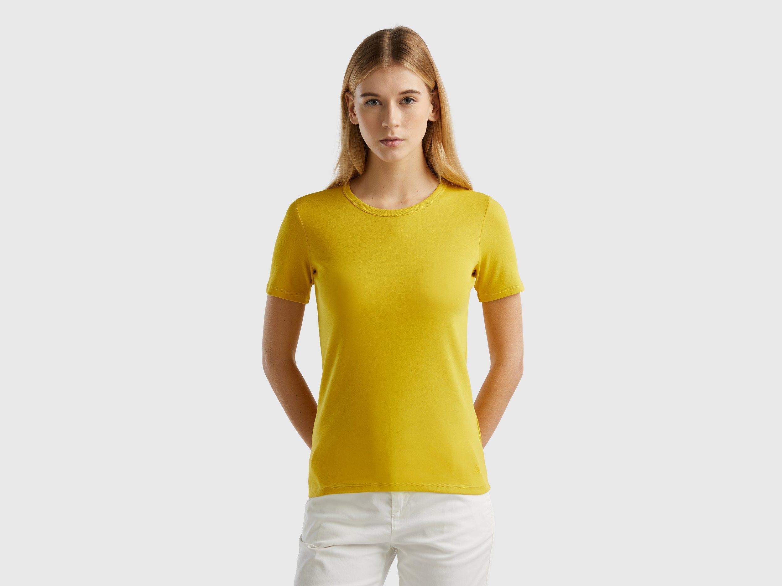 

женские желтые футболки Benetton 3ga2e16a0, Желтый