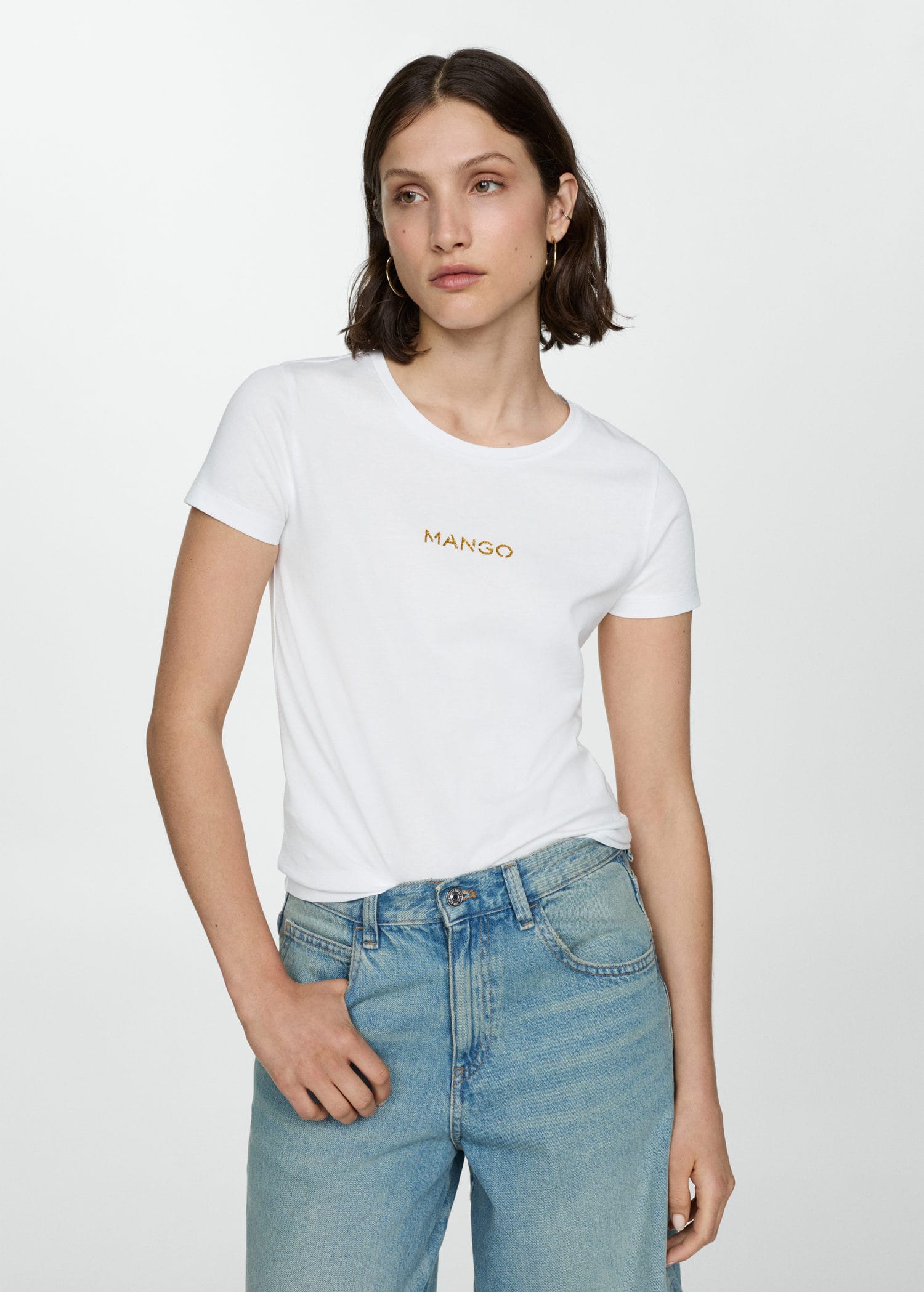 

женские белые футболки Mango 77020354, Белый